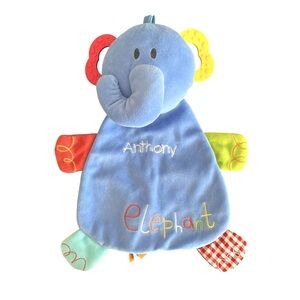 One Step Ahead Anthony Blue Elephant Security Blanket Teether Lovey 14 Inch